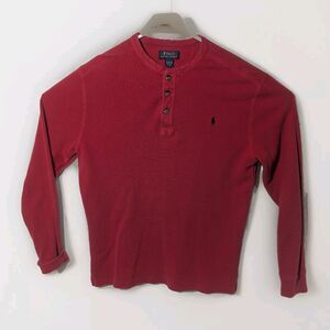 Polo Ralph Lauren Shirt Mens XL Red Long Sleeve Featherweight 100% cotton